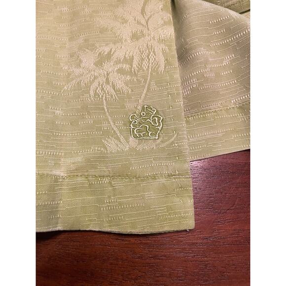 Medium Silk Nat Nast Short Sleeve Hawaiian Shirt Green Palm Trees - Picture 7 of 9